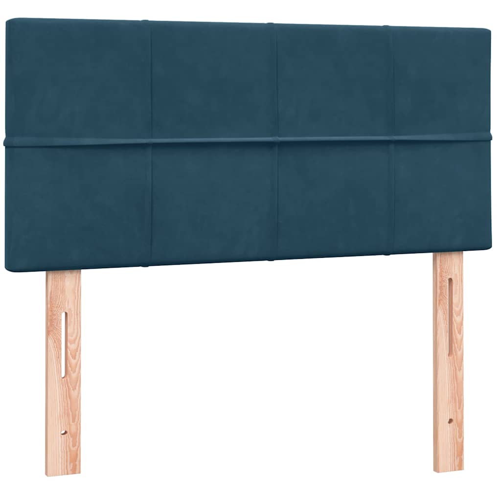 Box Spring Bed with Mattress & LED Lighting Dark Blue 80 x 220 cm Velvet