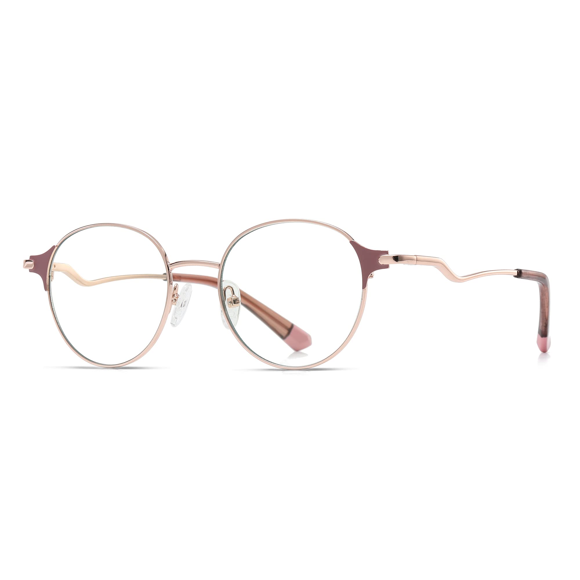 

Cyxus Blue Light Blocking UV Unisex Rose Sunglasses, Round, Protection, Anti-Reflective, Fashionable, Multi-Purpose, (8132 Gold)