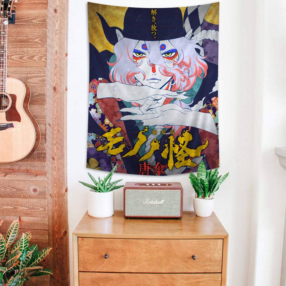Mononoke Kusuriuri Anime Colorful Tapestry Wall Hanging Hippie Flower Wall Carpets Dorm Decor Japanese Tapestry