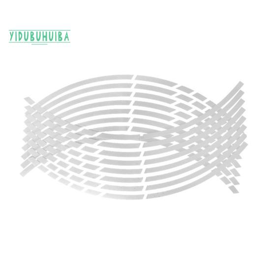 

16 шт., наклейка на ступицу колеса, самоклеящаяся, красочная, предупреждающая, универсальная светоотражающая полоса, декоративная наклейка на ступицу колеса автомобиля, принадлежности для мотоциклов белый