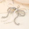 2Pcs/Set Handmade Double Layered Charm Shoe Buckle Silver White Color CCB Pearl Bowknot Bead Key Chain Bags Pendant Accessories