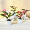 Real Touch Faux Red Palm Flowerpotted Multicolor Simulation Plant  DIY Accessories