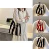 Stylish Urban Stripe Canvas Tote Bag Large Capacity Summer Shoulder Bag For Women 2022