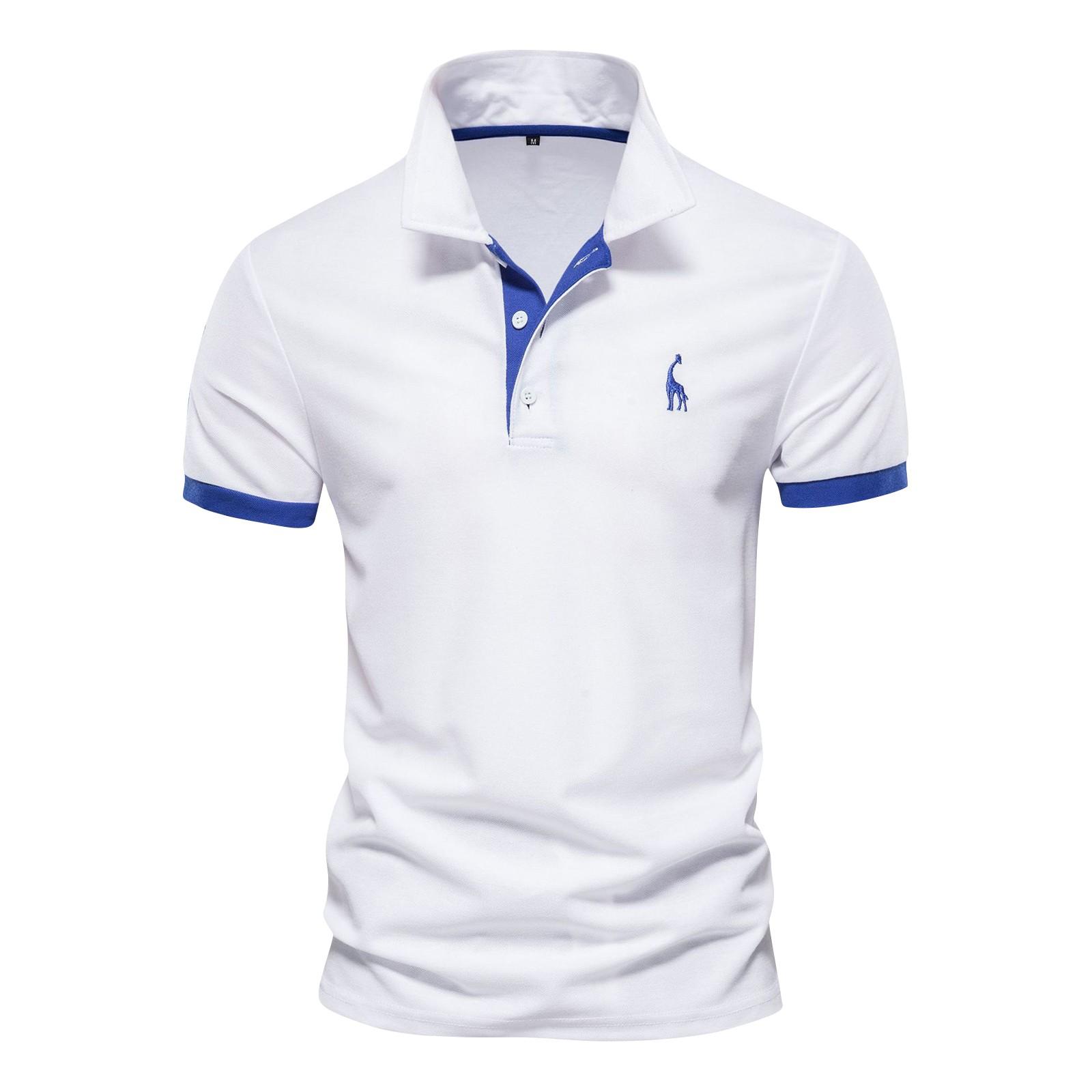 

Летняя футболка с коротким рукавом, мужская рубашка с вышивкой, рубашка, рабочая одежда, с половиной рукавом, желтого цвета L белый