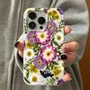 Luxury Flower Pattern Phone Case For Iphone 11 12 13 14 Plus 15 16 17 Pro Max 17Air Phone Cover Non-Yellowing Coque Funda