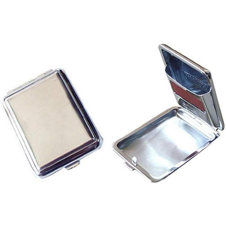 Portable Stainless Steel Matchboxes With Friction Plate,Mini One Button Waterproof Match Storage Case,Reusable Camping Outdoor Fire Starter