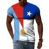 T-shirt Estive da Uomo Stampa 3D Mappa e Bandiera del Cile Grafica T-shirt da Uomo Casual Girocollo Manica Corta T-shirt Top