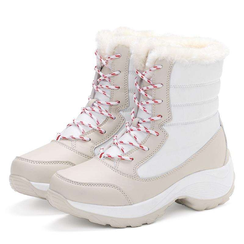 Mode Neue Trendige Und Modische Baumwollschuhe Für Winter Verdickt Hoher Schaft Plus Samt Vierfarbige Schneestiefel Warm Und Rutschfest