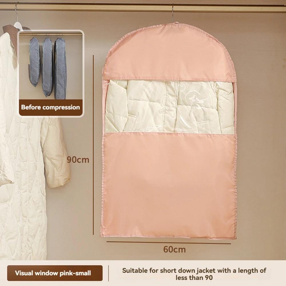 Down Coat Compression Dust Cover Closet Hanging Coat Dust Cover Waterproof Dustproof Household Transparent Clothes Storage Bag