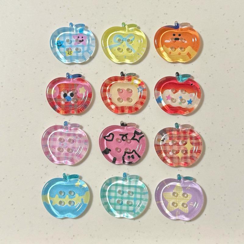 10Pcs 25mm Cute Fruit Shape Plastic Buttons for Clothing Coat Suit Jacket Scrapbooking DIY Crafts Handmade Decorations