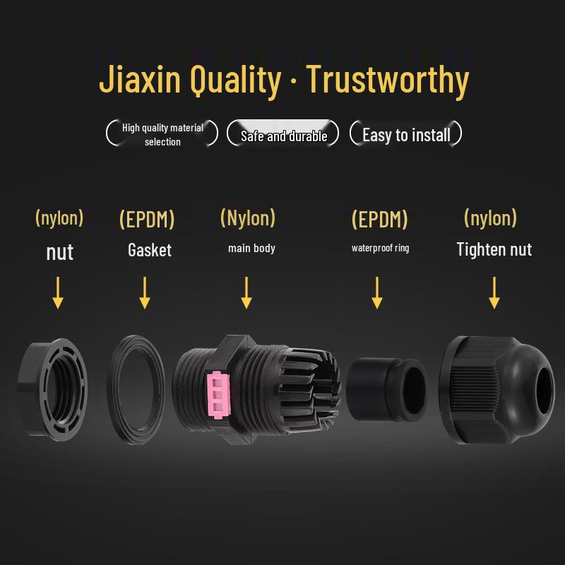 Nylon Waterproof M12 Cable Gland with Breathable Valve and PG7 Lock Clamp