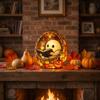Halloween Reading Book Resin Decorative Lamp Tabletop Figurine for Home Decor