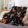 Halloween Pipistrello Zucca Lanterna Cappello Modello Pile Flanella Plaid Morbido Caldo Leggero per Ragazzi Ragazze Regalo Festival King