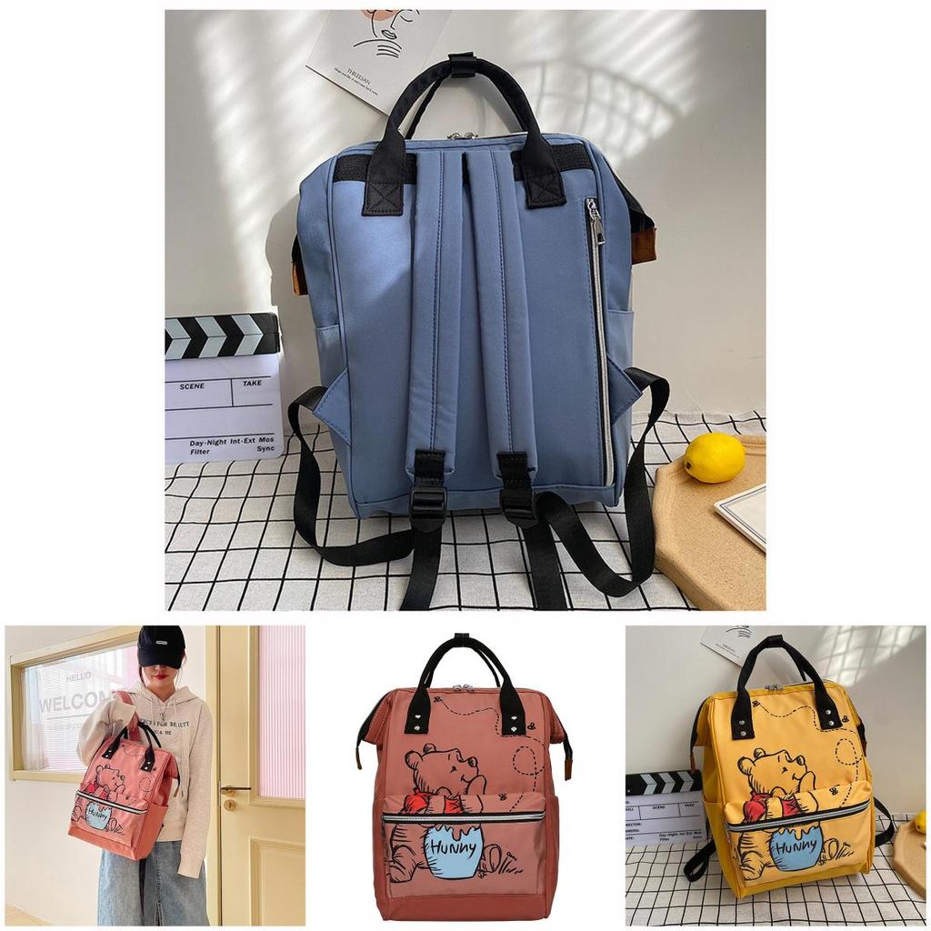 Pooh Bear Mommy Bag Printed Backpack For Mothers And Babies Large Capacity Travel Backpack