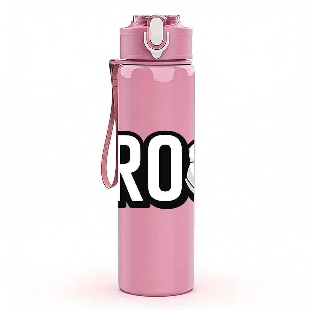 1PC Bro Soccer Football Sport Print 750ml Color Plastic Sports Water Bottle Leakproof Flip Straw Lid Suitable for Sports Office Home Use