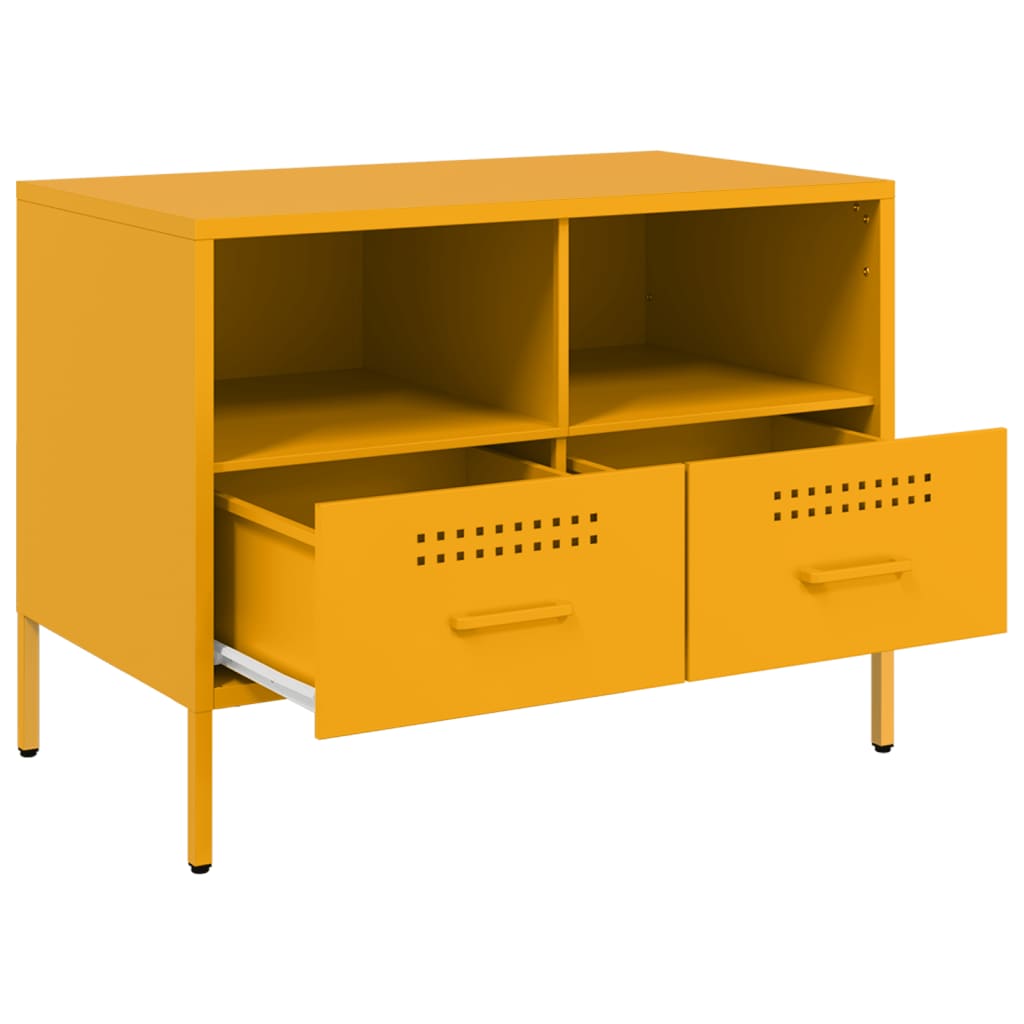 TV Cabinets (2 Pcs) Mustard Yellow 68 X 39 X 50.5 Cm Steel