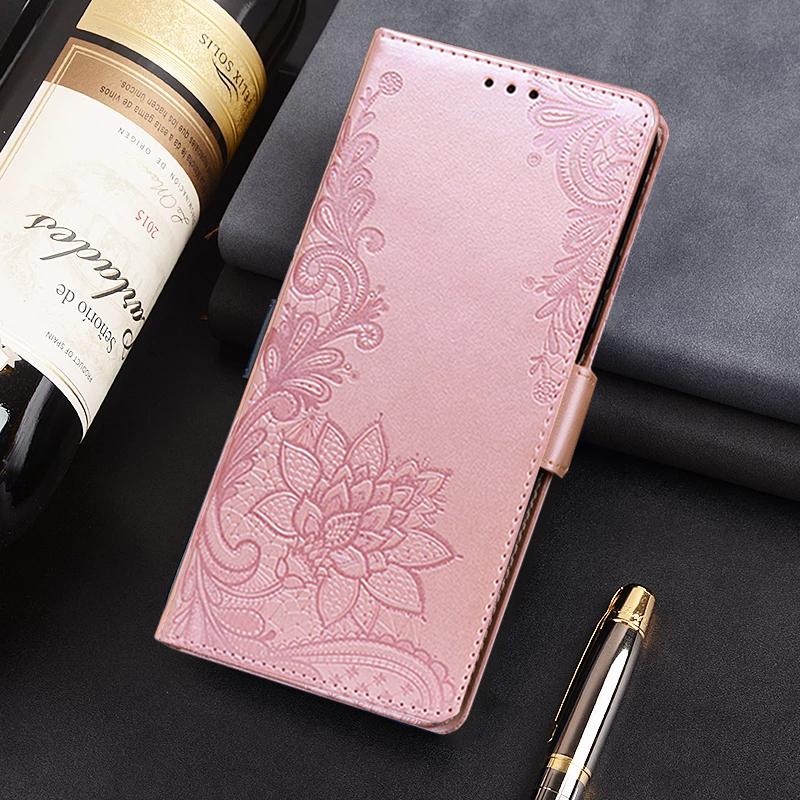 Lace Flower Leather Flip Wallet Book Case For Samsung Galaxy A05 A05S A54 A14 A04S Xiaomi Redmi Note 12 iPhone 15 14 13 12 11 Pro Max Stand Soft Cover