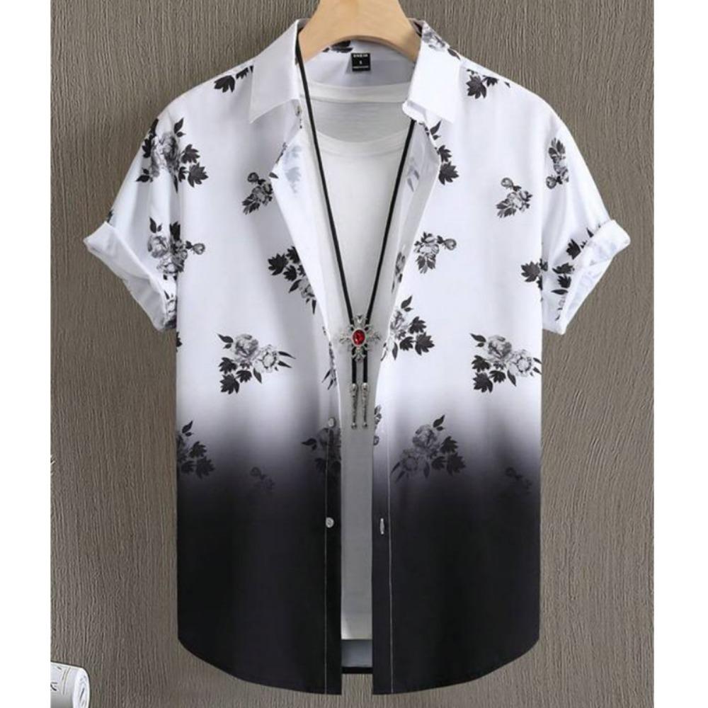 Fashionable men's shirt 3D ink print men's clothing daily casual short sleeved beach party sportswear street Hawaiian shirt