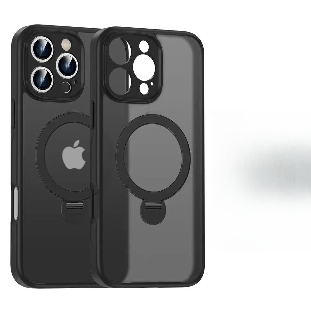 Applicable To IPhone 16 Rotating Magnetic Bracket Mobile Phone Case Apple 15 ProMax Skin Feeling Anti-fall Protection Case