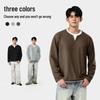 Baleno Men's Waffle Knit Faux Two-Piece Long Sleeve T-Shirt