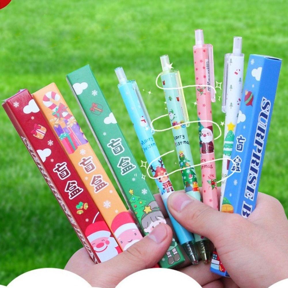 Quick Drying Christmas Blind Box Writing Supplies Press Black Ink Gel Pen Gel Pen Christmas Gifts