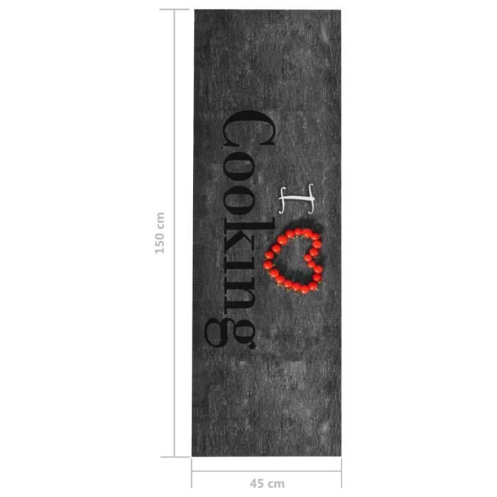 VidaXL Tapis de sol de cuisine lavable Cooking 45x150 cm