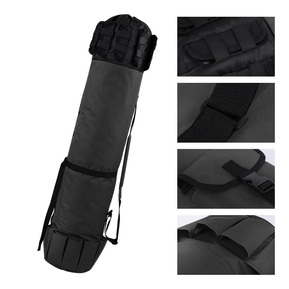 Outdoor Fishing Rod Pole Reel Lures Box Tackle Storage Bag   Shoulder Strap (Black)