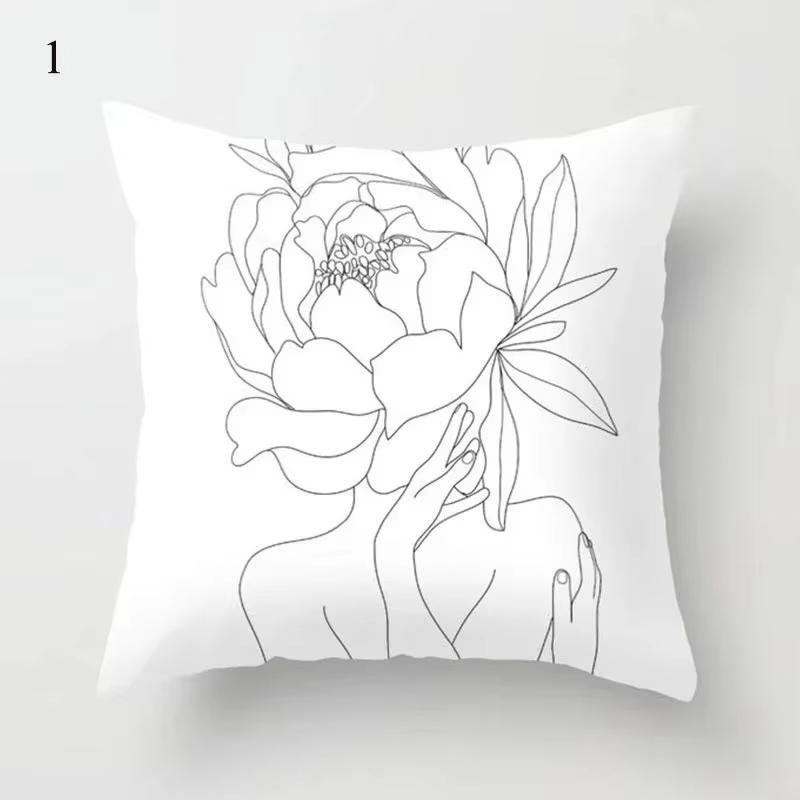 Federa Cuscino Geometrica Bianca e Nera Copricuscino Decorativo Moderno per Molteplici Spazi Perfetta per Camera da Letto Divano Auto Ufficio