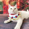 Pet Christmas Scarf Handcrafted Knitted Warm Comfortable Dog Winter Scarf for Cats Puppy Blue Double Collar S