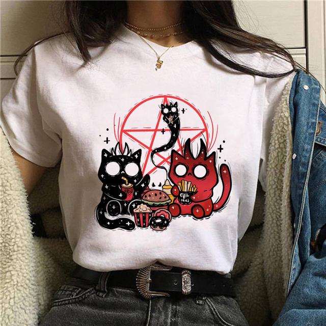 Tricou Harajuku Horror Psychedelic Satan Tricou Punk Tricou Demon Grim Death