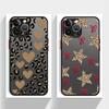 Leopard Love Star Case for iPhone 17 Pro Max 12 11 Air 14 16 Plus 15 XS XR 7 8 SE 13 Mini Funda Back Phone Cover
