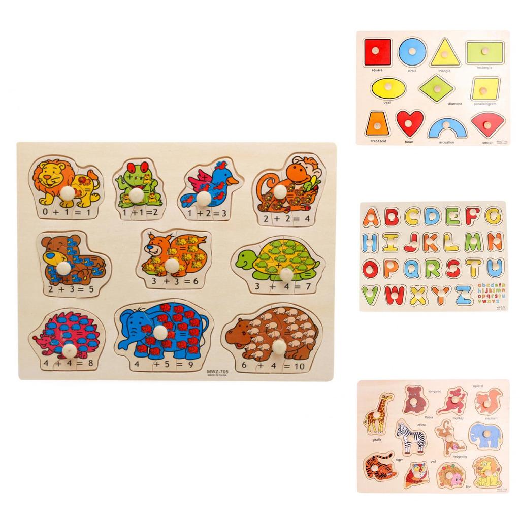 Colorful Alphabet Wooden Pegged Puzzle For Boys And Girls Above 3 Years Old