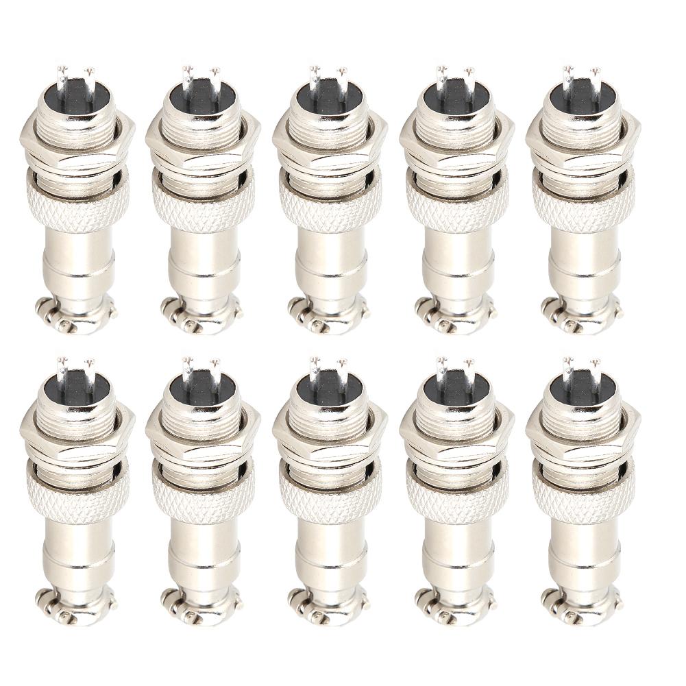 10pcs Aviation Socket Plug GX12 2 Core Connector Signal Transmission