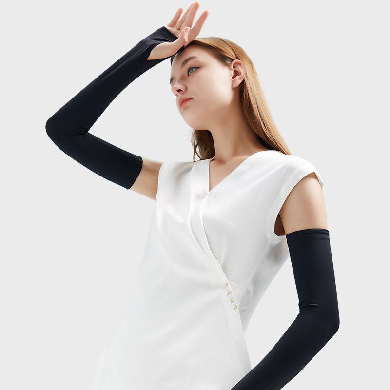 23 Manches de Bras de Protection Solaire en Soie Glacée Améliorées pour Femmes - Été Sports de Plein Air & Conduite