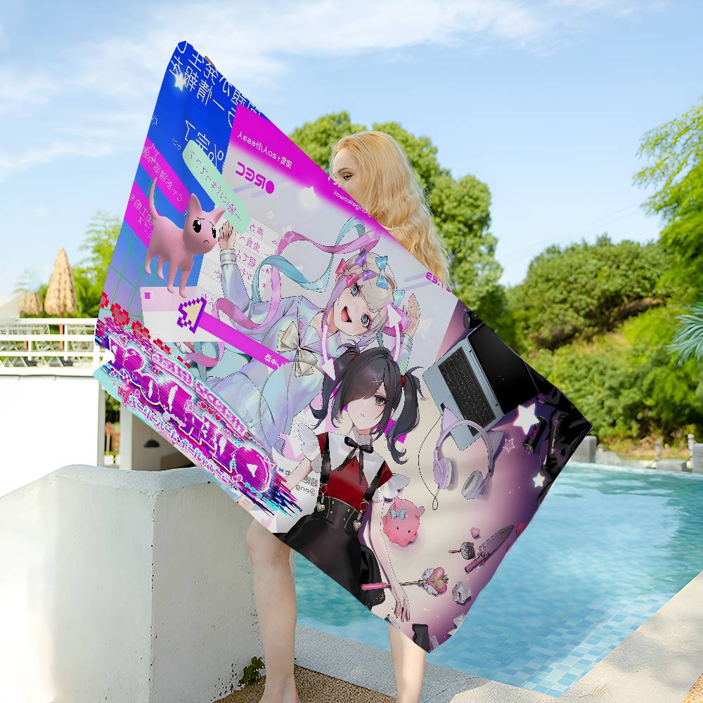 Needy Girl Overdose Bath Towel Microfiber Soft Water Absorbing Breathable For Girl Kids Decorative Cartoon Beach Towel