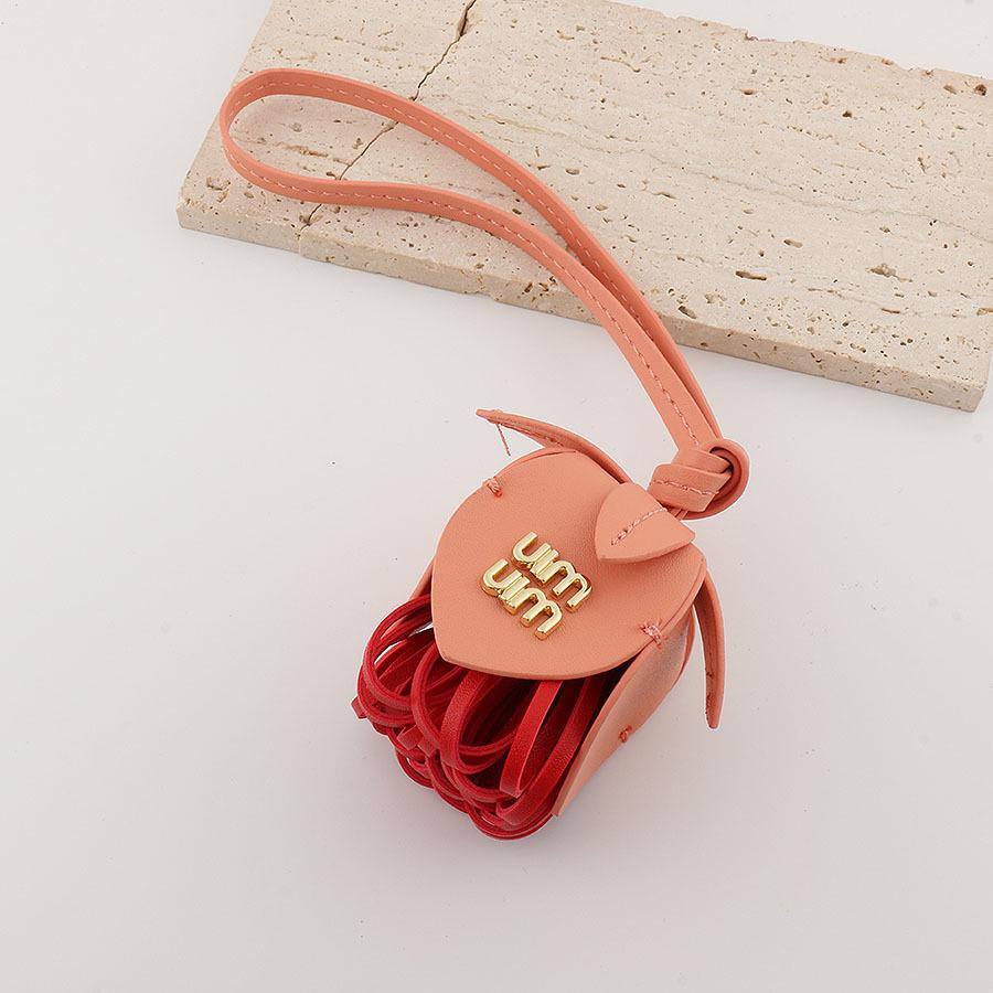 "Genuine Leather Flower Pendant Lanyard for Car or Bag"