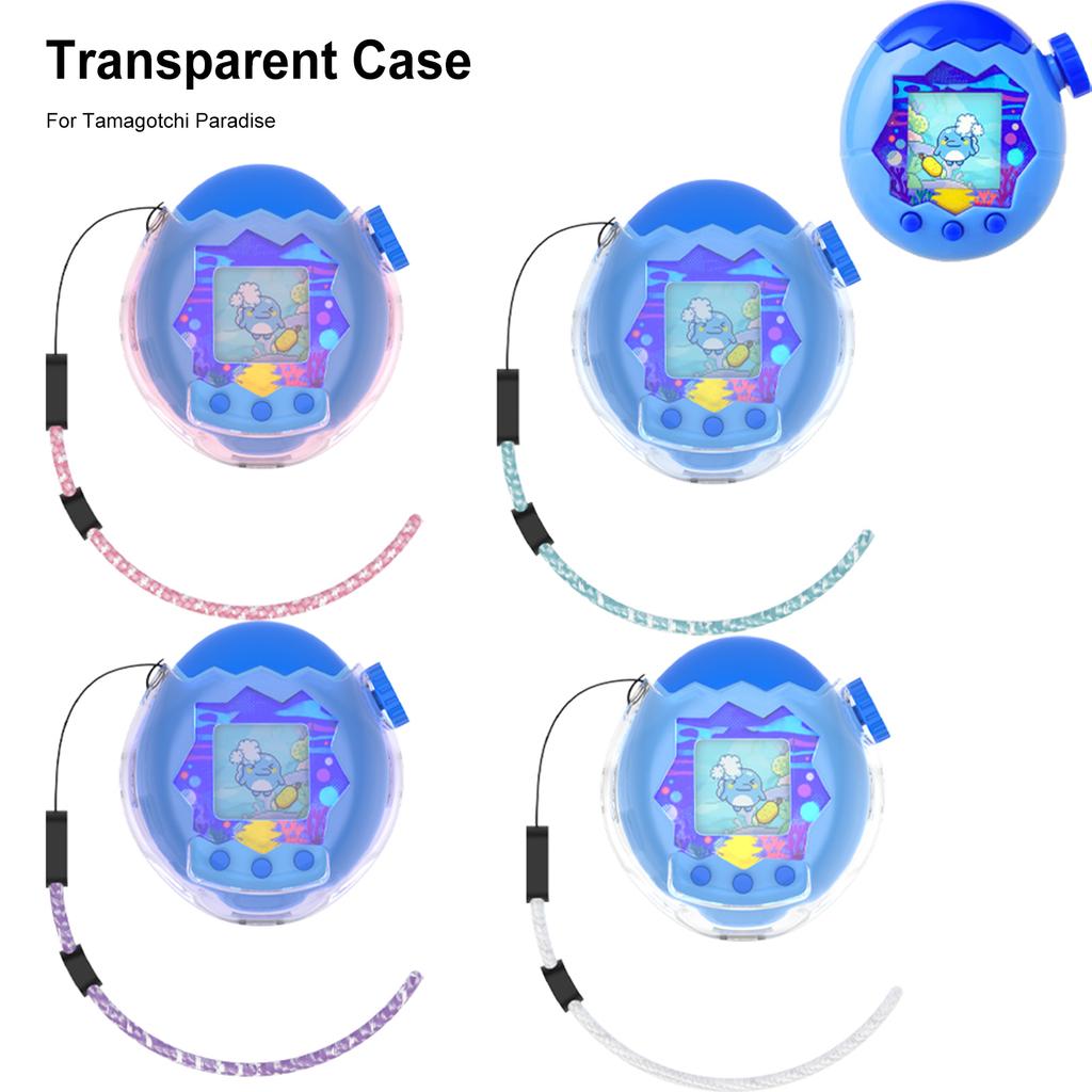 Transparent Protective Case Cover For Tamagotchi Paradise With Lanyard Scratch-Resistant PC Hard Shell Full Coverage Clear Cover