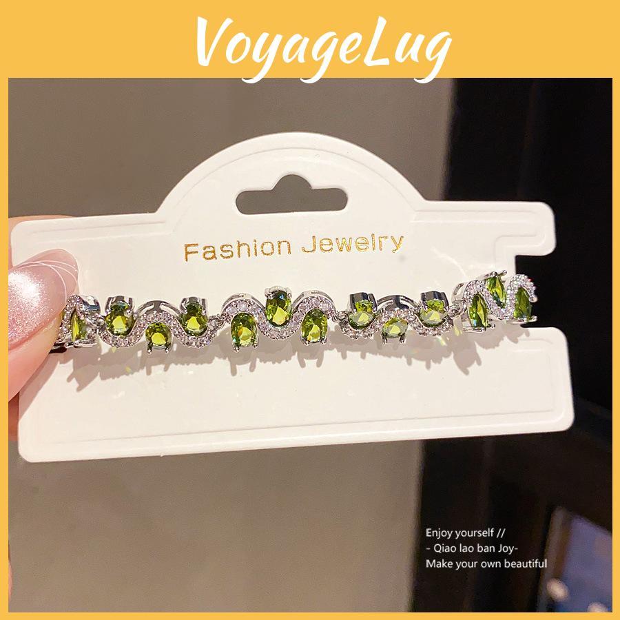 Geometric Zircon Oval Silver Womens Fashion Bracelet For Elegant Gift