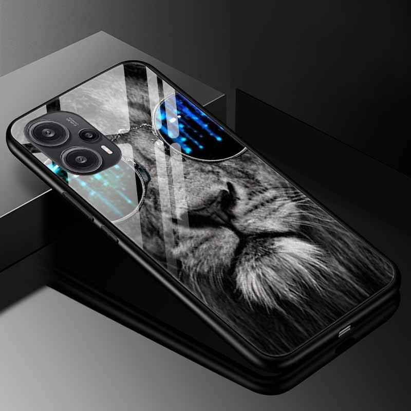 Tempered Glass Phone Case For Xiaomi Poco F5 5G F5Pro Cover Poco F5 Pro Redmi Note 12S 12C 12 4G Luxury Hard Back Bumper PocoF5