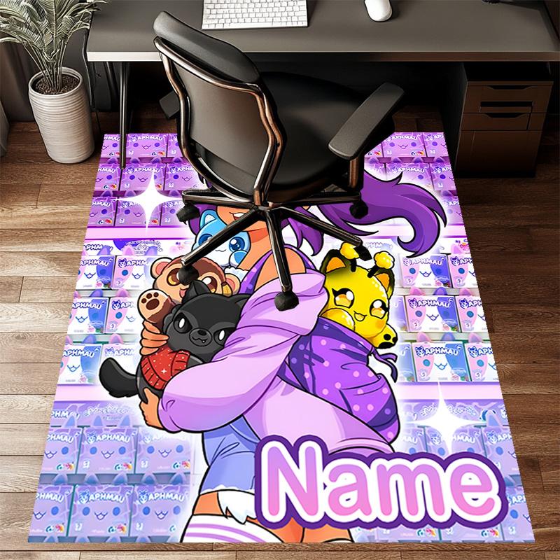 Custom Anime A-AphmauS Mat Personalized Name, Polyester Washable Indoor Entryway Rug, Gift for Christmas, Easter, Thanksgiving Day