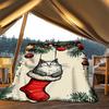 1pc Christmas Stocking Cat Outdoor Soft Polyester Flannel Throw Blanket Versatile for All Seasons , Soft , Cozy , Warm All Season Quilted Throw ,