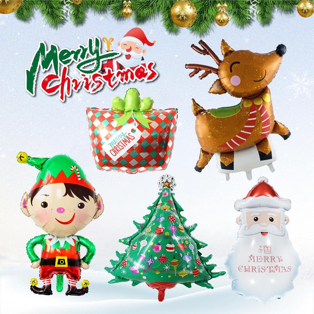 Celebrate Christmas with 18/32-Inch Aluminum Foil Balloons - Festive Santa and Snowman Decorations