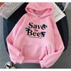Hip Hop Cartoon Save the Bees Printed Women Hoodies Fashion Fleece Men Hoody Pullover Unisex Y2k  Female Sweatshirts Clothing