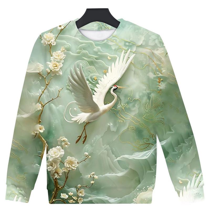 

Harajuku Fashion Crane Flower Graphic Sweatshirts Beautiful Design 3D Printed Unisex Clothes Casual Women Sweater Pullovers Tops 6XL