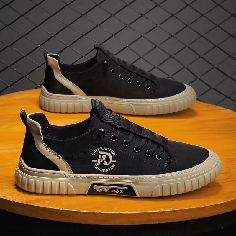 Canvas men's shoes summer ice silk breathable thin board shoes old Beijing cloth shoes work non-slip one pedal driving tide shoes