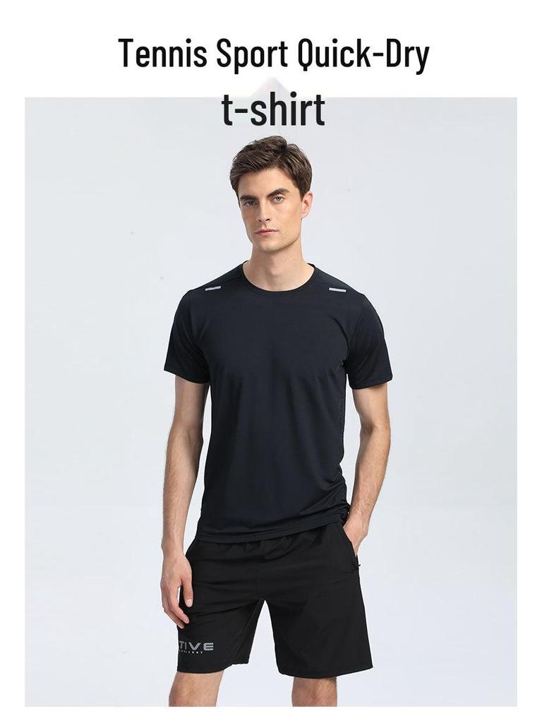Men's Summer Quick-Dry Crew Neck Sports T-Shirt - Slim Fit, Short Sleeve, Custom Logo, Plus Sizes Available
