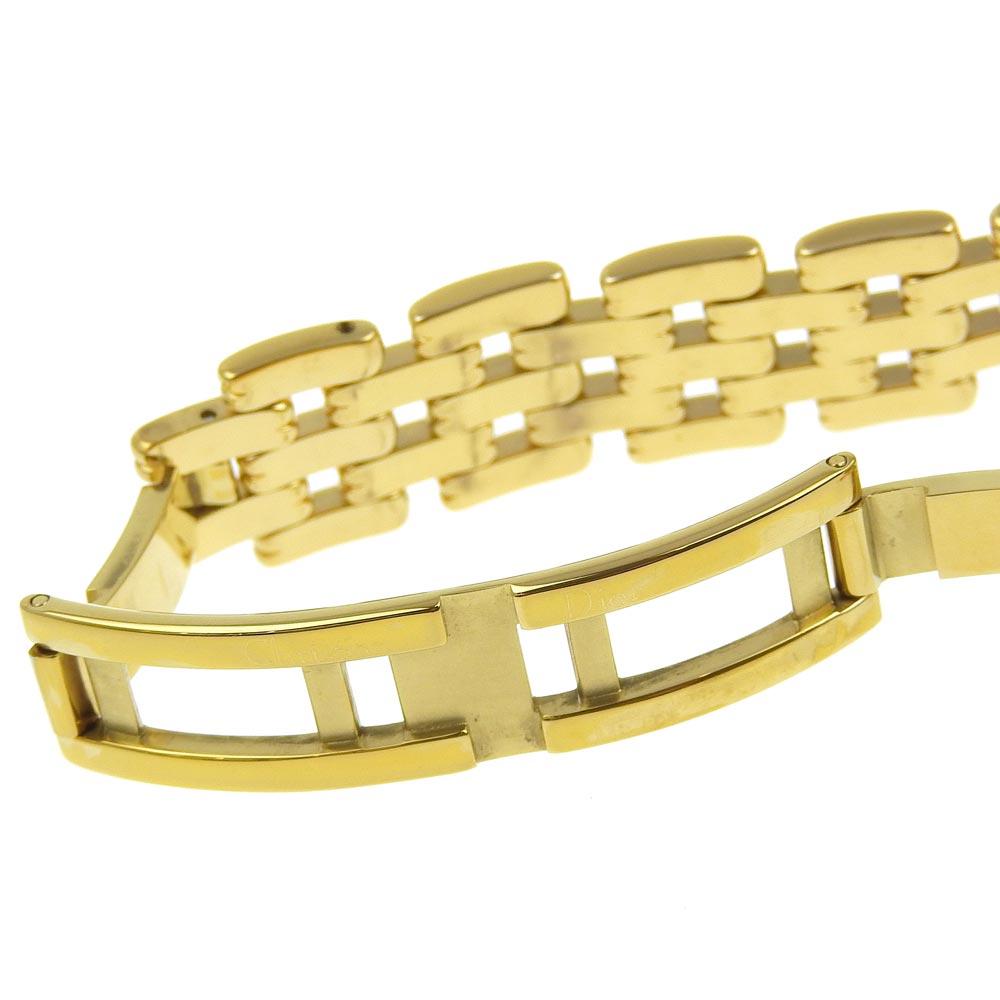 Dior Bakira Uhren D46-154-4 schwarzes Zifferblatt Vergoldet Quarz Analoganzeige Damen Gebraucht