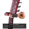 Guitar Wall Mount Hanger Holder Solid Wood Base Plastic Rubber Hook Body (Red Wood Color)