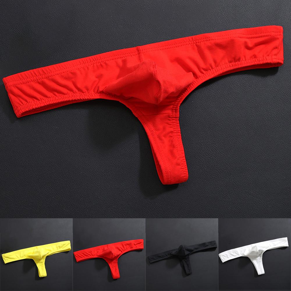 Mens Sexy Cotton Thong Underwear Low Rise Stretch  G-String T-Back Briefs