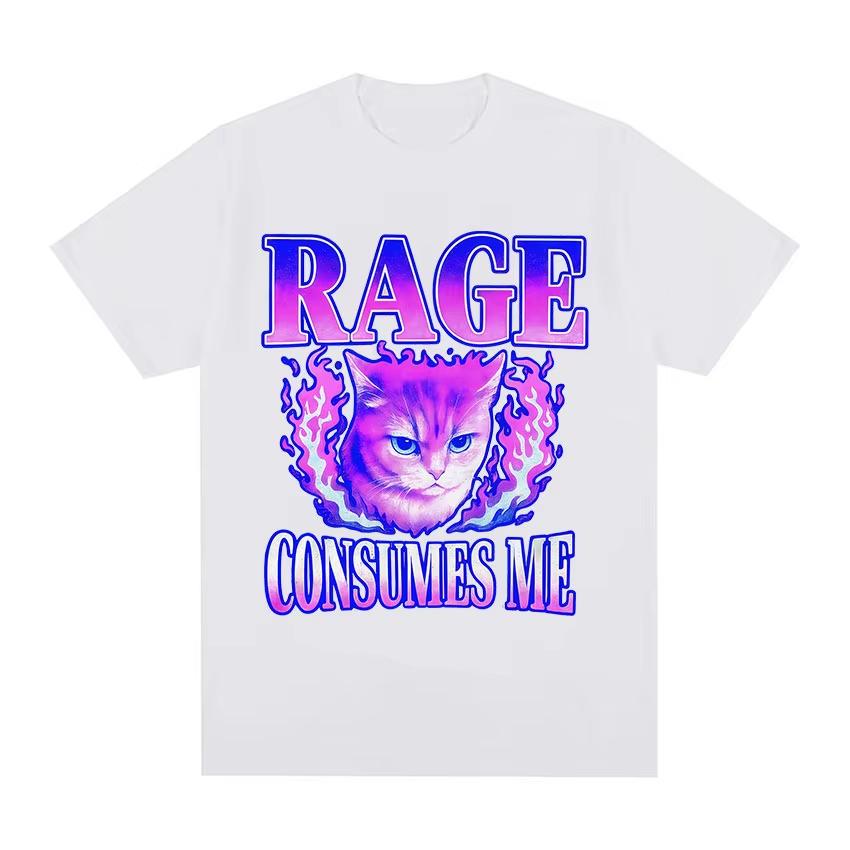 Funny Cat Graphic Print T Shirt Gang Cat Cool Hip Hop Short Sleeve Tshirts Mens Vintage High Quality Oversized Cotton Tees Top